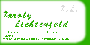 karoly lichtenfeld business card
